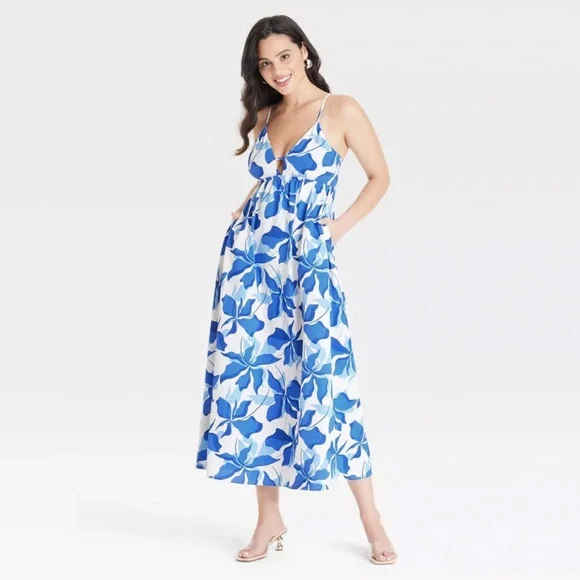 a new day blue floral dress Sweet New Day Blue Paisley Rickrack Midi Dress  Shop the Mint